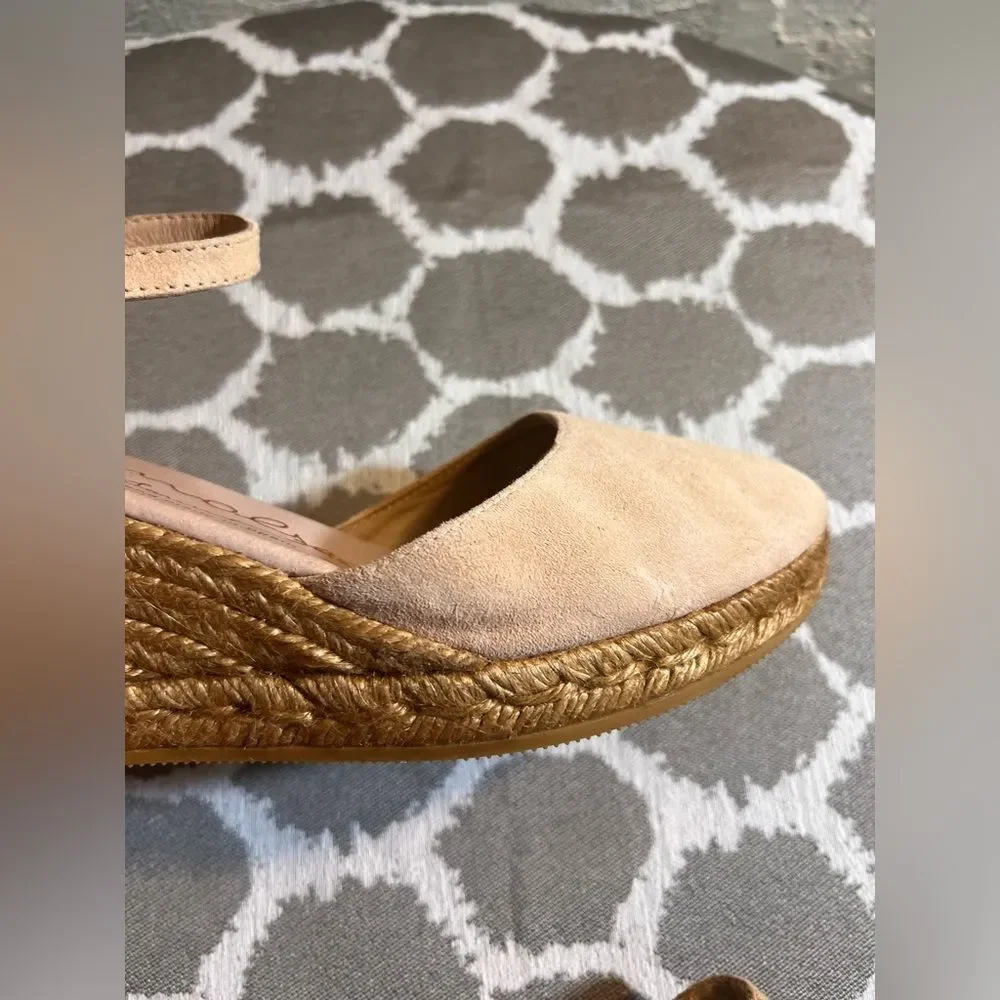 Tan Espadrille Wedge Shoes with Jute Heel Anthropologie brand Gainno md in Spain